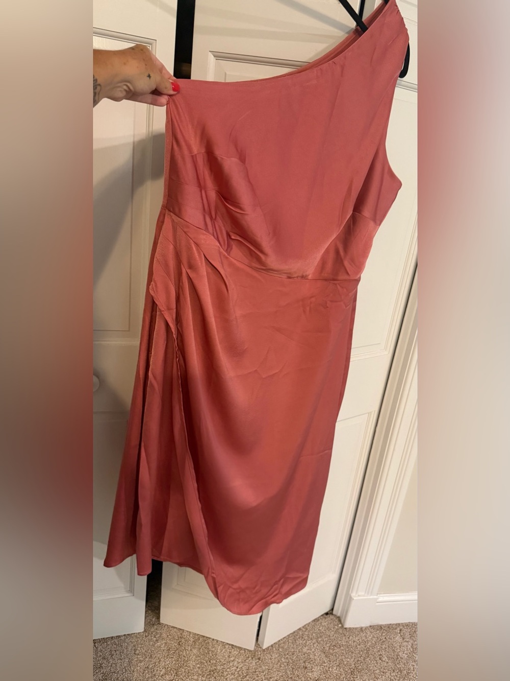BloomChic One-Shoulder watermelon Asymmetrical Dress